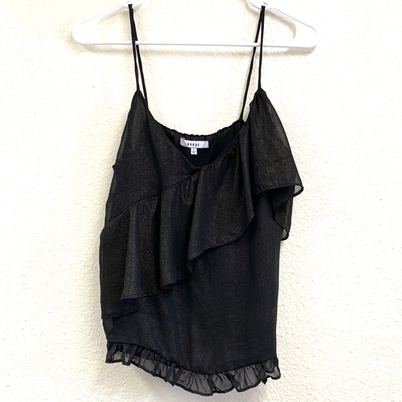 RO&DE Black & Gold Ruffled Top - Picture 4 of 6